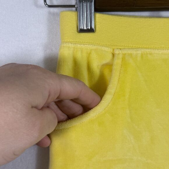 Vintage Y2K Yellow Wide Leg Walt Disney Princess Belle Velour Pants Girls Size 6 - Picture 5 of 10